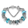 925 Plata Esterlina plateado Beads Crystal mariposa Chamrs Pulseras para Pandora Charm Bracelet Bangle DIY Joyería para mujeres