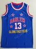 Harlem Globetrotters 13 Wilt Chamberlain Movie Basketball Jerseys Billiga Sale Team Färg Blå Alla Stitched Chamberlain Uniforms Hög kvalitet