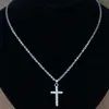 10Pcs Clear Rhinestone Cross Charm Pendants Necklaces For Men's Women Birthday Party Jewelry Gifts