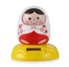 Car Ornament ABS Matryoshka Doll Style Solar Nodding Decoration Kids Toys Cute Automobiles Interior Decor Accessories Gifts