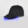 Coromose LED Light Flash Berretto da baseball Fashion LED illuminato Glow Club Party Cappello da baseball in tessuto nero da viaggio