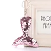 Kolorowe cekiny Syrenka Ogon Keychain Charms Zawieszki Brelok DIY Mermaid Key Holder Biżuteria Akcesoria Kobiety Prezent 9 Styl