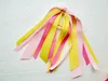 Flicka cheerleaders jublade hår tillbehör Fascinator huvudband hästsvans streamers olika färger Korker hästsvans hållare hårbågar 20pcs pd001