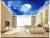 3d papier peint photo personnalisée plafond papier peint mural Beau rêve Star lune blanc nuage salon papier peint Zenith décoration murale