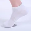 Men's Socks Wholesale- 10Pcs=5Pair Men's Cotton Invisible Ankle Male Summer Breathable Men Black White Bobbysocks Big Size EUR