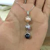 Ciondolo di perle d'acqua dolce da 6-7 mm con perle fini di colore misto, collana con ciondolo di perle in argento 925, catena da 16 pollici da 18 pollici per la scelta