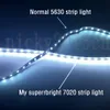 Super Bright 12V 7020 светодиодный гибкий полоса лента ленты ленты ленты крутые белые 601 / м IP20 не водонепроницаемые для шкафа кухонное освещение