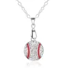 Urok Rhinestone Baseball Naszyjnik Softball Naszyjnik Miłość Sweter Heart Biżuteria Akcesoria Party Favor Prezenty 30 sztuk