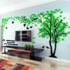 Оптовая стены стикеры акриловые пара дерево стены наклейки гостиная спальня ТВ стены 3D наклейки DIY Home Decor