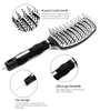 Heat Resistant Aluminum Sheet Nylon Pins Vented Hair Extension Brush Antislide Rubber Handle Curved Detangling Comb For Wig4227311
