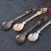 1Pc Kitchen Retro Luxury Coffee Spoon Sugar Tea Dessert Cutlery Alloy Spoon Kitchen Tableware 98mm #251441