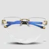 2019 Antiblue Light Reading Eyeglasses Pergopic Spectacles Glass Lens Unisex Rimless Glass of Glasses Strength 10 8967102