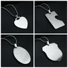 Blank Round Pendant Necklace Stainless Steel Heart Shape Mirror Polish for Laser Engraving DIY Necklaces Women Children Gift