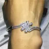 Ny Brand Butterfly Armband Diamond S925 Silverfylld fest Engagemang Bröllop Bangle For Women Fashion Jewelry4440612