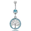 Nouveau nombril piercing arbre de vie charme glissière ronde charme cristal femmes pour le ventre bouton corps femmes bijoux