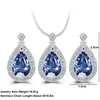 Mode Blauw Crystal Water Drop Sieraden Set Ketting Set Afrikaanse Kralen Charms Maxi Oorbellen Verklaring Bruiloft Sieraden Set