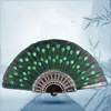 Vikbara handfanas paljetter brodera Peacock Tail Dancing Fans för kvinnor Stage Performance Prop Factory Direct 1 8ZQ BB BB