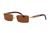 Nouvelles lunettes de soleil de marque d'arrivée pour hommes Buffalo Horn Lunes Semrimless Gold Silver Frame Bamboo Bamboo Sunglasses avec boîte rouge 5573764