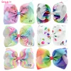 8 tum JoJo Bow Girl Hair Bows Flowers Rainbow Mermaid Unicorn Design Girl Clippers Girls Hair Clips Hair Accessory7200205