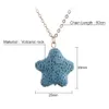 Starfish Black Lava Stone Necklace Aromatherapy Essentiële Olie Parfum Diffuser Hanger Ketting voor Vrouwen Sieraden