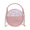 Baby Kids Handbags Fashion Korean Mini Princess Purses Lovely Kids Applique Round Bags Girls Inclined Shoulder Bags Christmas Gifts