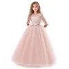 Summer Girl Lace Dress Long Tulle Teen Girl Dress Partito Abito elegante Abbigliamento per bambini Abiti per bambini per ragazze Principessa Abito lungo