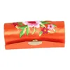 Retro Brocade Embroidered Flower Design Lipstick Case Holder Box with Mirror