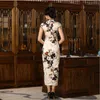 S-3XL Çin kadın saten cheongsam ipek uzun Qipao çin oryantal elbise geleneksel çin cheongsams ulusal rüzgar qipao