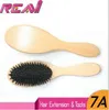 1 pièce brosse à cheveux en poils de sanglier, extensions de cheveux en poils de vernis peigne de brosse pour micro anneau