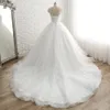 Kvinnors mössa ärm vintage spets brudklänning prinsessan boll klänning bröllop klänning applikationer mantel de marie anpassad made311y