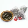 6.5 * 8cm 5.8x7cm Tom Triangle Tea Väskor med etikett Heal Seal Nylon Filters Herb Loose Tea Infuser Strains 500pcs / Lot