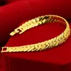 Bracelet de bracelet pour hommes pour hommes Chaîne de poignet 18k Jielts solides remplis d'or jaune accessoires classiques 21cm3153566