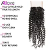 Allove 8a brésilien vierge à cheveux humains paquets trégmentés en boucle pneosque 3pcs avec fermeture en dentelle extensions péruviennes malaisiennes pour 3678764