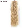 SHANGKE Hair 22'' Long Curly Ponytail For Black Women Wine Red Hair Heat Resistant Synthetic Fake Pieces