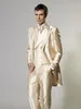 Estilo de la mañana Tailcoat dorado Hombres Boda Esmoquin Excelente Novio Esmoquin Hombres Cena Vestido ceremonial de graduación (Chaqueta + Pantalones + Corbata + Chaleco) 797