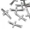 Silver Tone Stainless steel Cross connectors pendant fit Bracelet Necklace DIY jewelry accessories Making Parts Wholesale