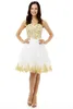 Alle maat beste witte prom-jurken A-lijn sweetheart mini applique kant kralen Backless cocktailjurken plus size feestjurken HY379