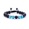 Natural Turquoise Black Lava Stone Weave Bracelets Aromatherapy Essential Oil Diffuser Bracelet For Women Men jewelry