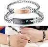 True Love Design Bracelet Anniversary Gift Rostfritt stål Smycken Par Armband Bangle för älskare män kvinnor