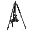 QZSD Q999C Bärbar Avtagbar Bytbar Travel Tripod Monopod Carbon Fiber Ball Head for SLR Camera DSLR Videokamera Gratis frakt