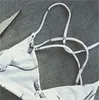 Dame Bademode Weiß Tau Kuh Schädel Druck Sling Dreieck Frau Badeanzug Femme Bikini Sommer Strand Baden Zwei Stück Anzug 18zy V