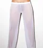 Pantalon Long Transparent Sexy pour hommes, ample en maille, pantalon de Fitness, pyjama, pantalon de sommeil, Lingerie Gay