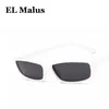 [EL Malus] Kleine Retro Quadratische Dünne Rahmen Sonnenbrille UV400 Frauen Sexy Damen Sonnenbrille Weibliche Gelb Weiß Schwarz objektiv Spiegel SG068