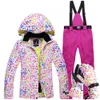 Новые лыжные костюмы, куртки и брюки, женские комплекты для сноуборда, женская зимняя спортивная одежда, водонепроницаемая лыжная куртка, комплект перчаток для 8438811