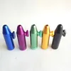 Aluminum metal Pipe Bullet Rocket Shaped Snuff Snorter Sniff Dispenser Nasal For Tobacco Cigarette Hand Smoking Pipes Tools 6 styles Choose