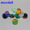 Färgglad platt silikonvaxbehållare runda 3 ml 5 ml 7 ml nonstick fodral matkvalitet gummi kiselbox för dab burrar förvaring dabber oljehållare