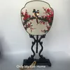 Güzel Vintage Kolu Hediye Fanı Geleneksel Zanaat Çin Fan Boyama Tam El Yapımı Çift Nakış Dut Ipek El Fan Dekorasyon