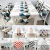 10color bord löpare geometrisk våg gitter print canvas bomull band rustik dammsäker täcker hem dekoration bordsduk