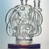 Großhandel DHL-freie Bongs Glas 12 Recycler-Röhrenbongs Bunte Wasserpfeifen Vortex Recycler Dab Rigs Super Cyclone Bong-Rohr mit Schüssel XL137