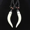 Whole Mixed 12pcs Imitation Yak Bone Wolf Tooth Pendant Necklace Acrylic Elephant Teeth Amulet Necklace Men Women039s Jewel6897727